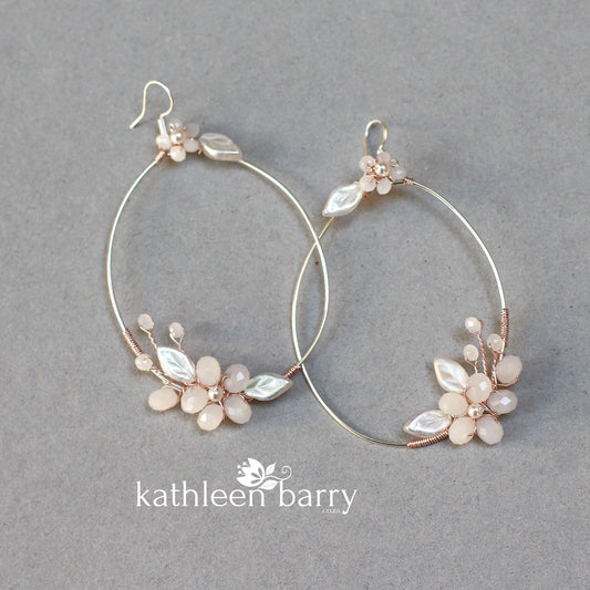 Quinn floral hoop earrings - color & metallic options available