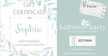 Gift certificate personalized - Bridal shower gift idea - COLORS AVAILABLE - Choose your amount starting FROM: