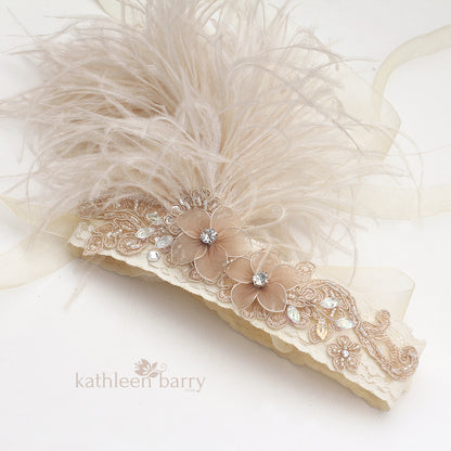 Great Gatsby theme 1920's style feather headband fashion 