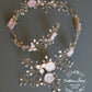 Gazelle Bridal Hair Crown Wreath Vine in Gold & Blush Pink tones - Wedding Accessories