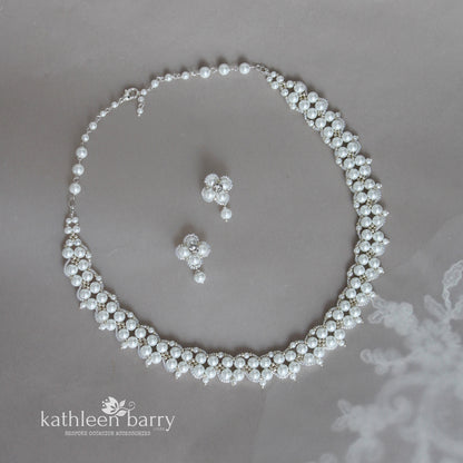 Geraldine dainty pearl stud earrings  - assorted color and finish options available