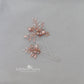 Gillian  Feathered leaf bright copper Rose gold hair pin - available in Rose gold, Gold or Silver