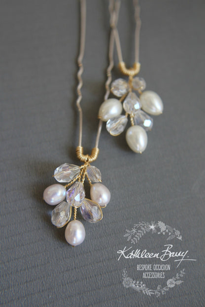 Minette Bridal Pearl hair pin dainty wedding hair accessories - sold individually
