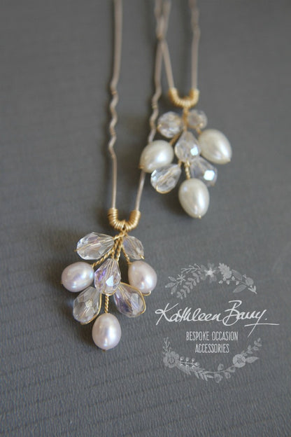 Minette Bridal Pearl hair pin dainty wedding hair accessories - sold individually
