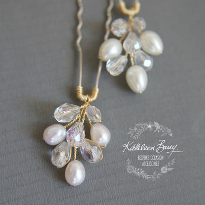 Minette Bridal Pearl hair pin dainty wedding hair accessories - sold individually