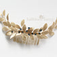 Hanlie - Grecian style leaf hairpiece, Gold, rose gold or silver finish - Assorted color options