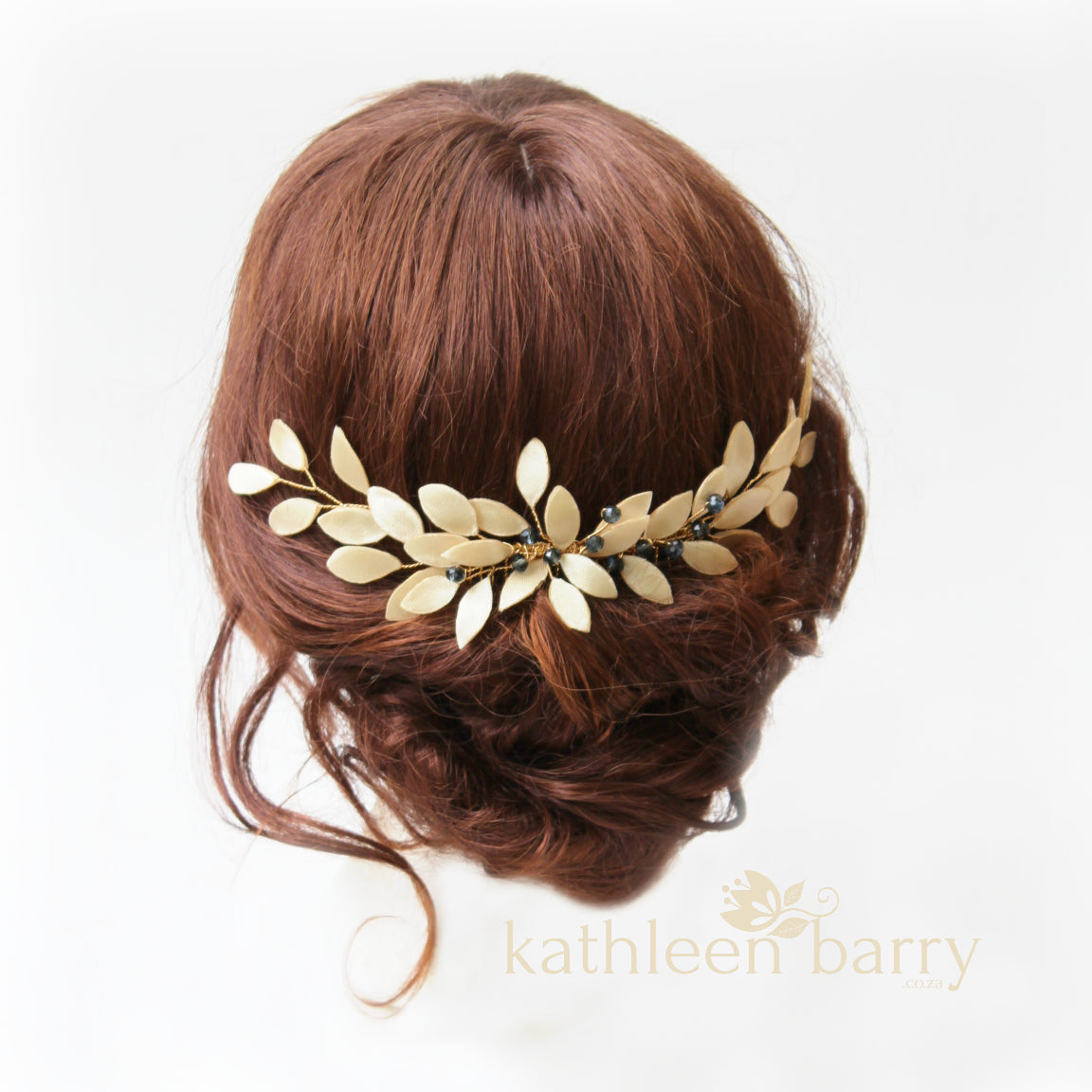 Hanlie - Grecian style leaf hairpiece, Gold, rose gold or silver finish - Assorted color options