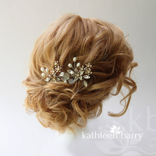 pewter finish bridal hair pin online colors to order