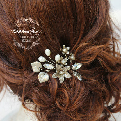 pewter finish bridal hair pin online colors to order
