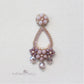 Statement lilac flower chandelier earrings purple mauve online shop