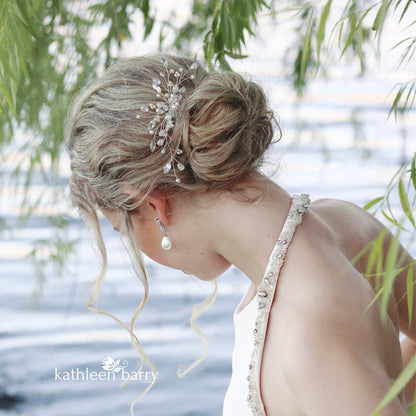 Ilze Crystal, Rhinestone wedding hair comb - silver, rose gold or gold