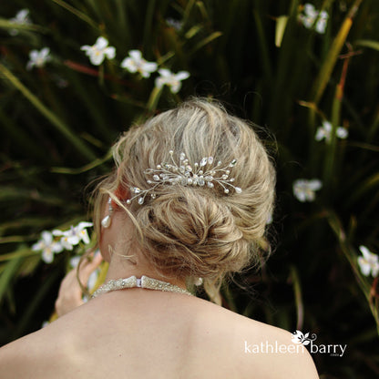 Ilze Crystal, Rhinestone wedding hair comb - silver, rose gold or gold