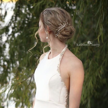 Ilze Crystal, Rhinestone wedding hair comb - silver, rose gold or gold