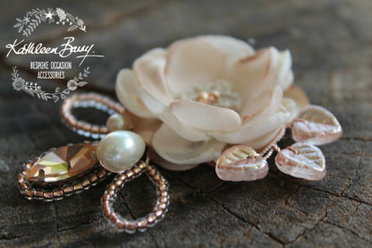 Jeanine brooch or hair pin - Rose Gold, nude, taupe & tan (Colors on request)