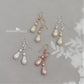 Jaclyn dainty pearl drop earrings - available in 3 pearl colors, rose gold, gold or silver finish