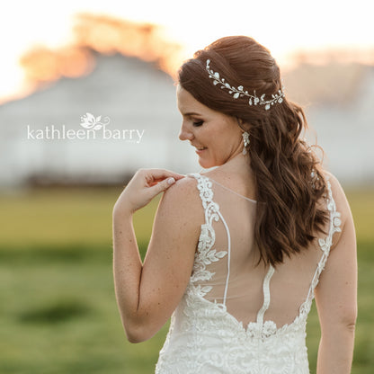 Quinn floral drop earrings - color & metallic options available