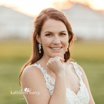 Quinn floral drop earrings - color & metallic options available