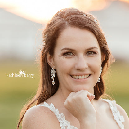 Quinn floral drop earrings - color & metallic options available