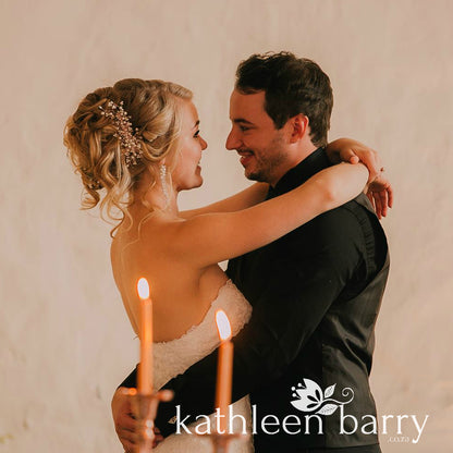 Jelani  rose gold or silver Bridal Hair Comb dainty, crystal, pearl - veil comb