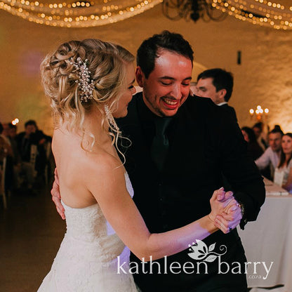 Jelani  rose gold or silver Bridal Hair Comb dainty, crystal, pearl - veil comb