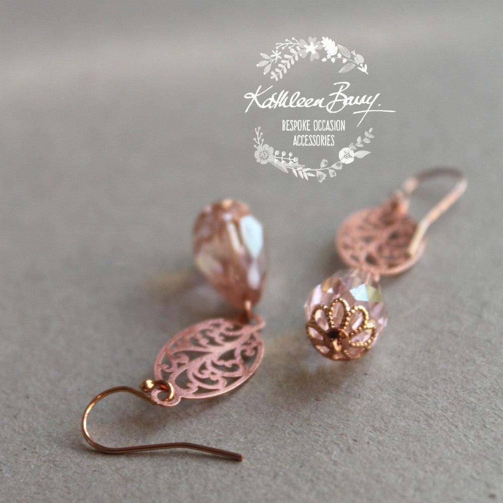 Rose gold top earrings the bay