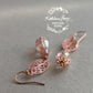 Jemma Rose gold blush pink crystal drop filigree earrings
