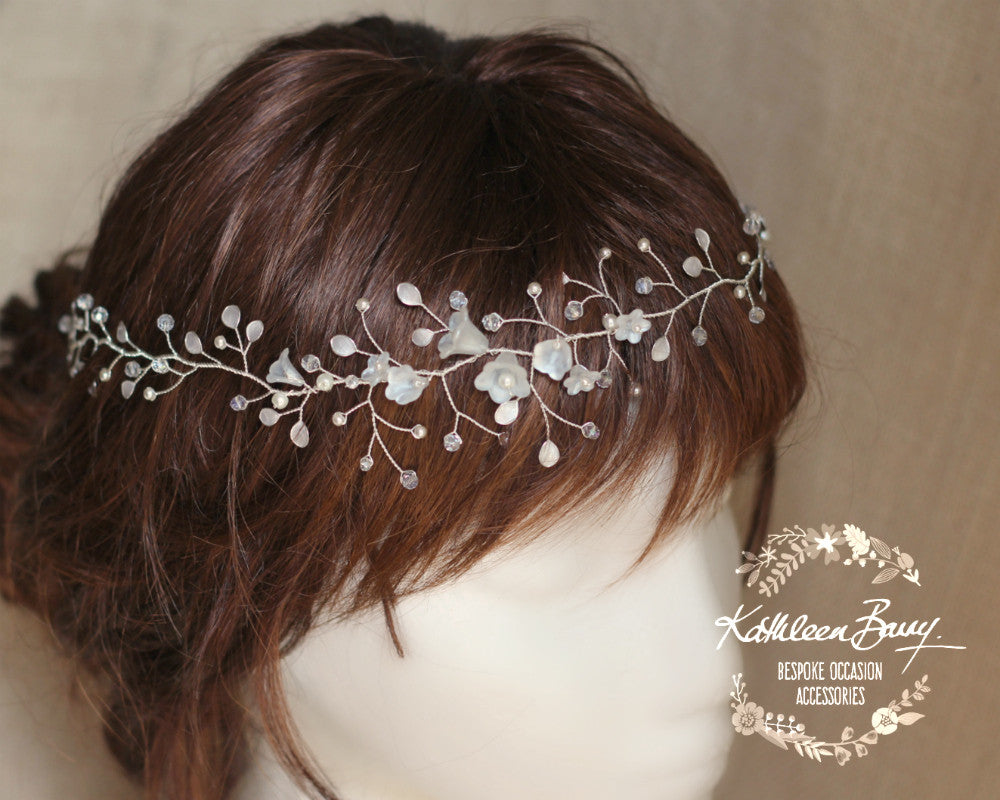 Jennifer bridal wreath, wedding hair wreath hair accessory - hair vine, crown