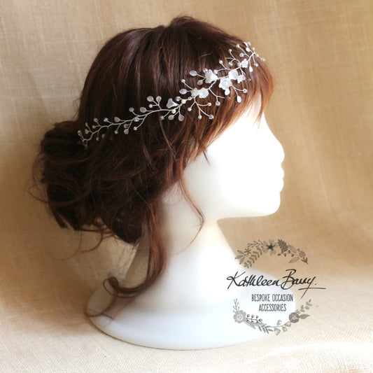 Jennifer bridal wreath, wedding hair wreath hair accessory - hair vine, crown