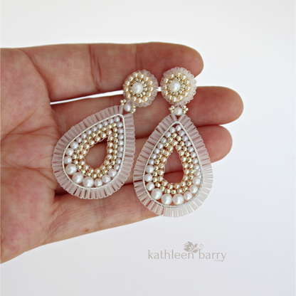 Joelle Modern statement chandelier drop earrings - colors to order