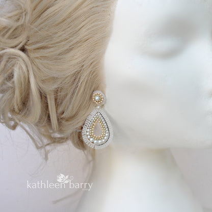 Joelle Modern statement chandelier drop earrings - colors to order