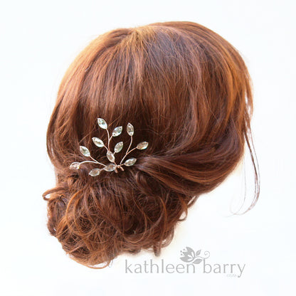 Crystal rhinestone wedding hair pin - Rose gold, gold or silver - Clear or assorted colors STYLE Julia