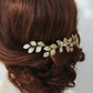 Caralize leaf hairpiece - satin sculpted fabric leaves & pearls - many color options available