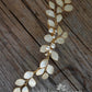 Caralize leaf hairpiece - satin sculpted fabric leaves & pearls - many color options available