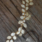 Caralize leaf hairpiece - satin sculpted fabric leaves & pearls - many color options available