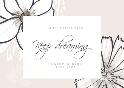 Gift certificate personalized - Bridal shower gift idea - COLORS AVAILABLE - Choose your amount starting FROM: