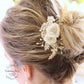 Kali floral lace hairpiece - dainty hair clip - Bridal wedding hair accessory - Blush pink, Ivory or White
