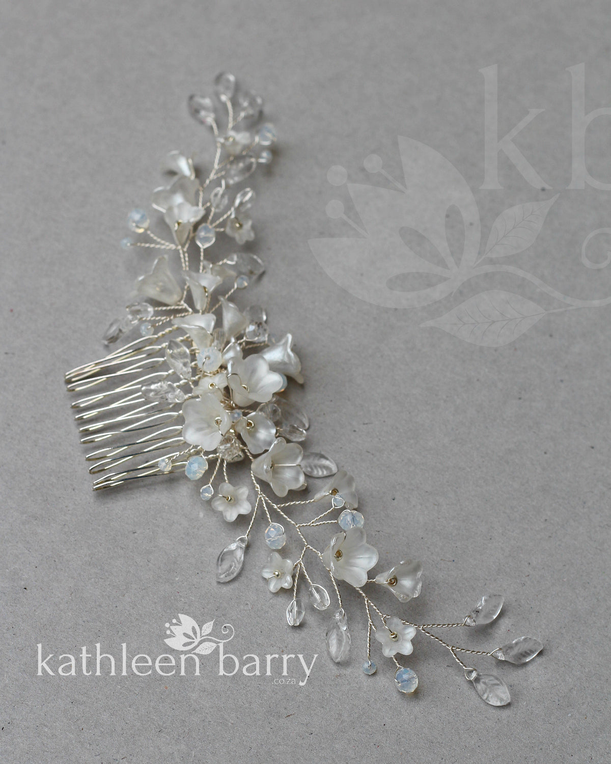 Karyn hair vine pin in hairpiece leaf crystal detailing assorted colors available