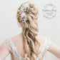 Kathryn hairpiece Lace - Bridal wedding hair accessories - Chantilly lace off white and pink - color options available