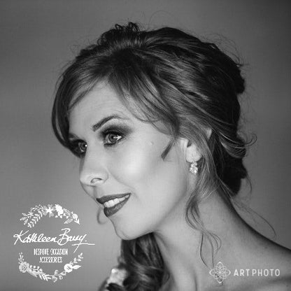 Kathy cluster earrings - Dainty clusters of crystal and pearls silver, gold or rose gold