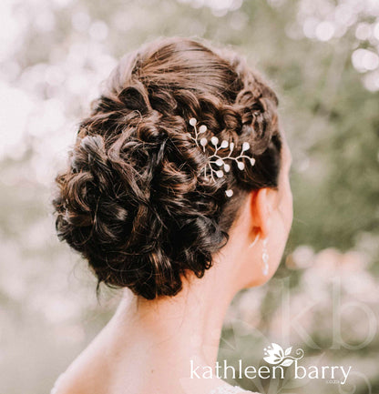 Sarah-Faye Leaf hair pins - Options Rose gold, gold, silver - sold individually