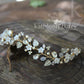 floral boho bride hair pin with leaf dainty flower rhinestone crystals