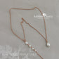 Kirsten Back drop silver, cubic Zirconia and OR pearl necklace. Rose gold & gold also available