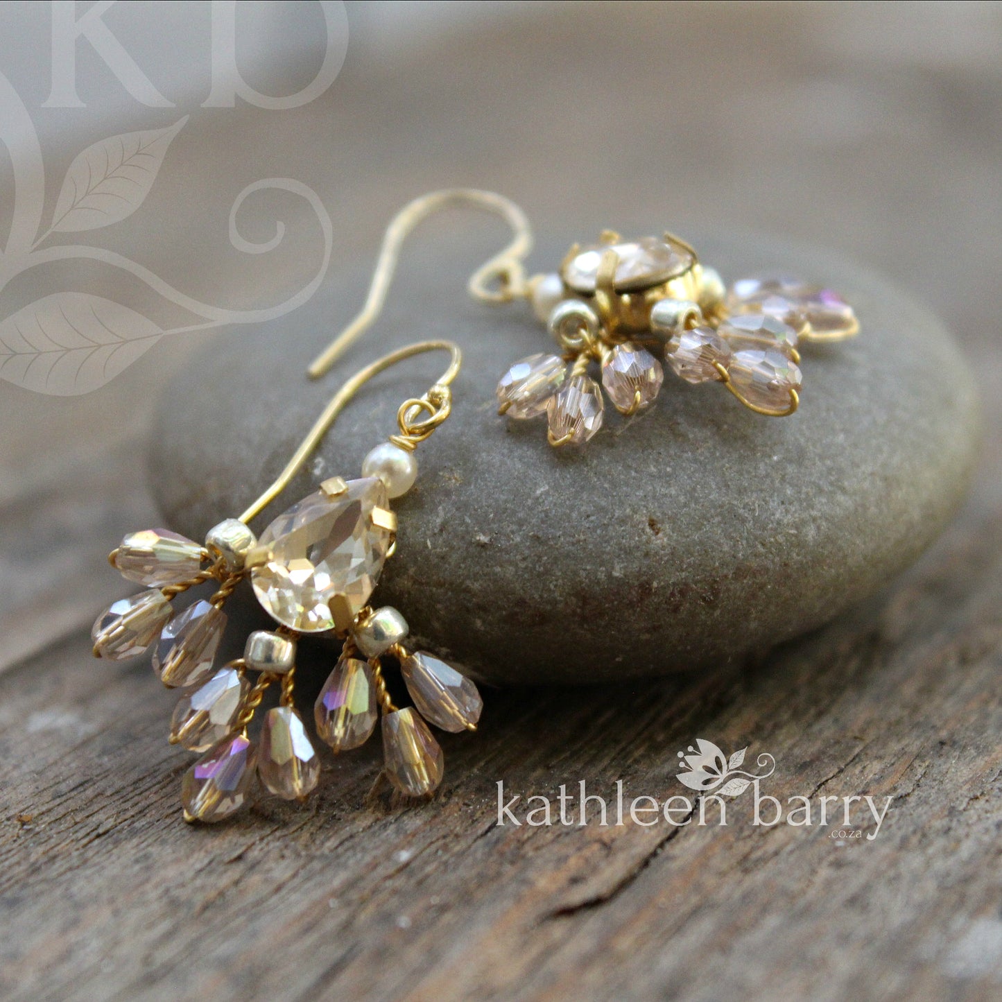 Kosuke earrings - champagne - Gold, silver or rose gold