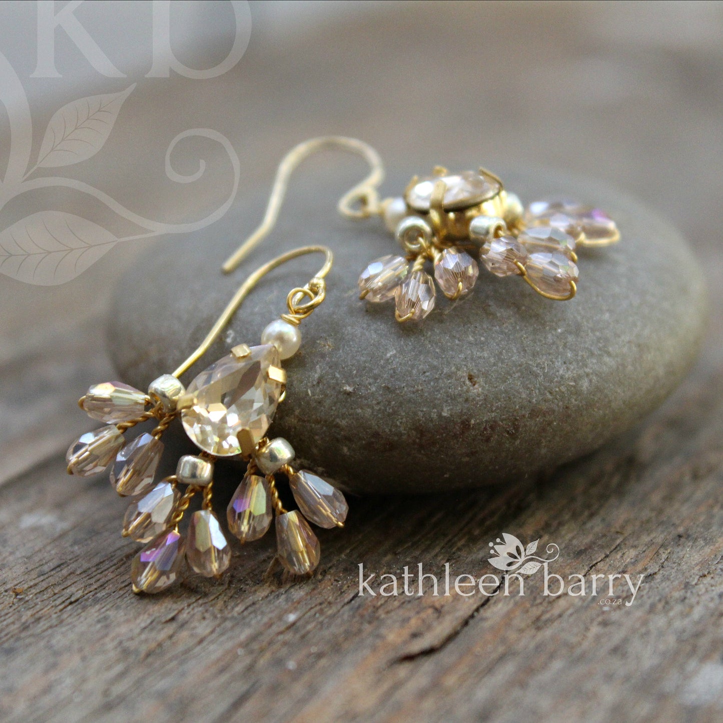 Kosuke earrings - champagne - Gold, silver or rose gold - Nickel free