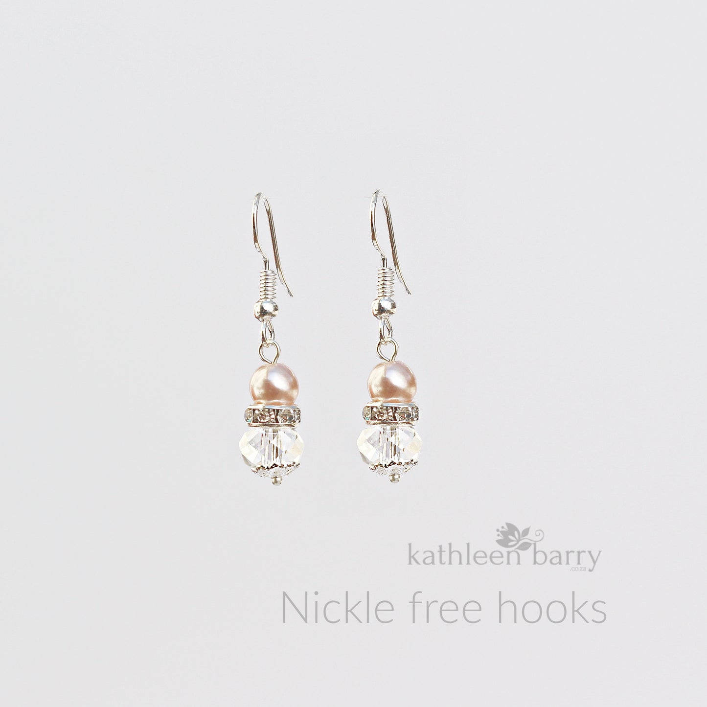 Linda dainty crystal pearl earrings - Sliver only perfect Bridesmaid gift