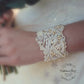 Rose gold lace cuff bracelet - pearl crystal embellished rose gold & blush pink tones - custom colors available