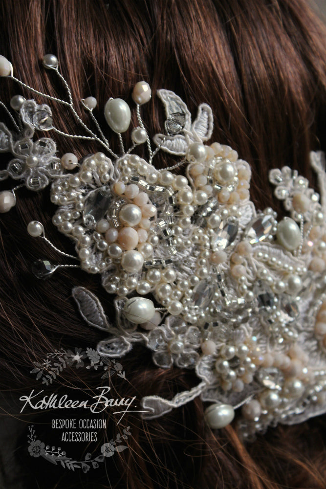Victoria Lace Bridal Hair Piece Art Deco Style