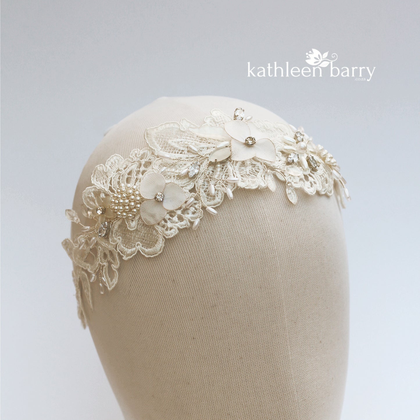Diana Bridal lace headpiece - head band  - wedding headband bandeau