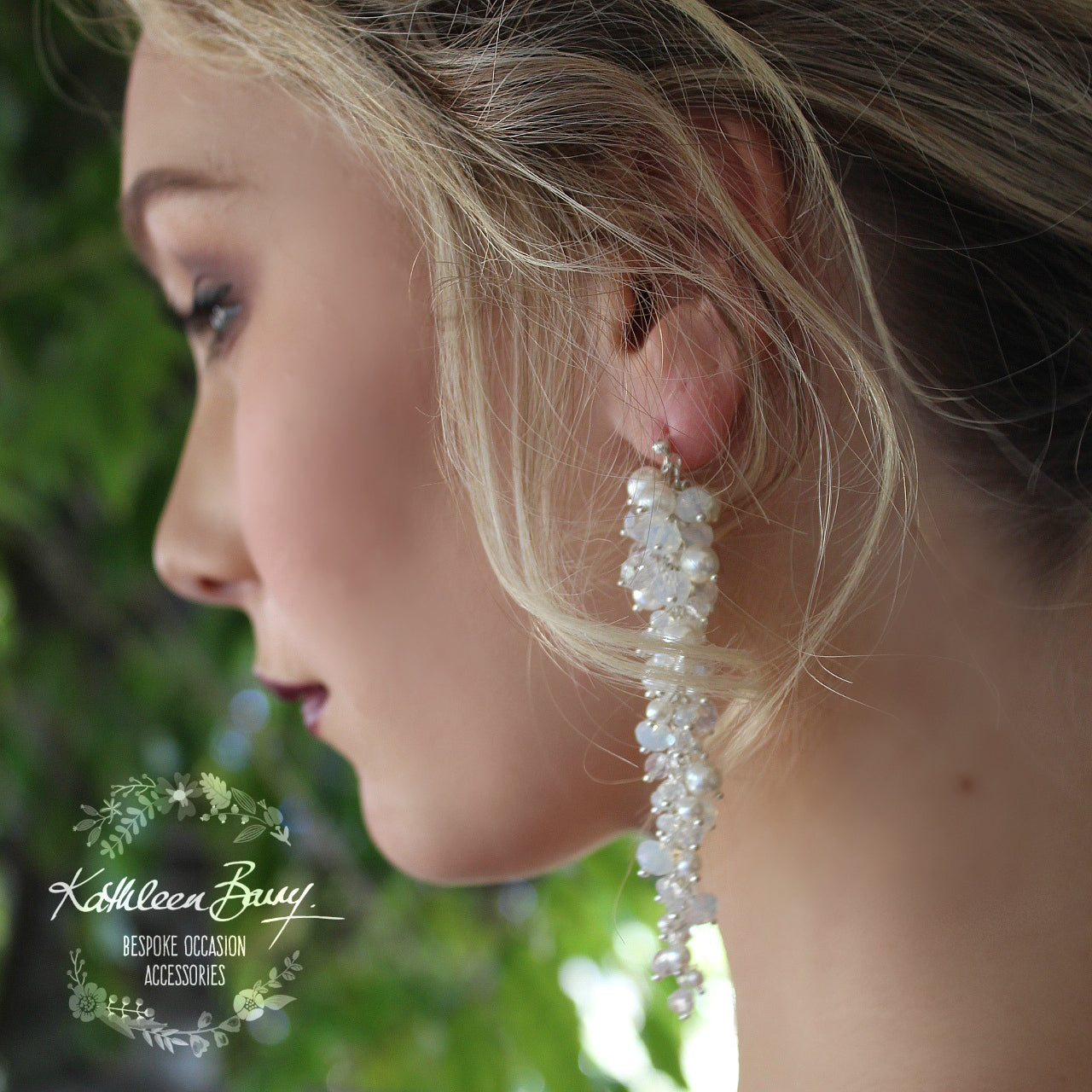 Mandy Bridal Crystal & Pearl Cluster drop Earrings - also available in silver & rose gold