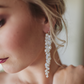 Mandy Bridal Crystal & Pearl Cluster drop Earrings - also available in silver & rose gold